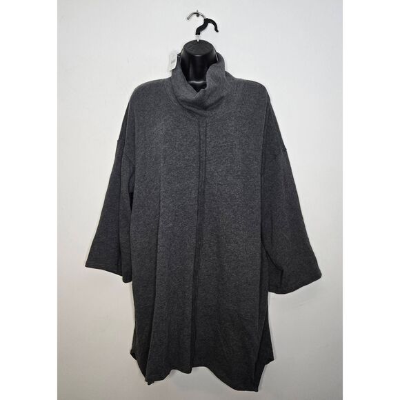 Pure J. Jill Gray Cowl Neck 3/4 Sleeves Tunic Sweater Size Small Tall New - Picture 1 of 5